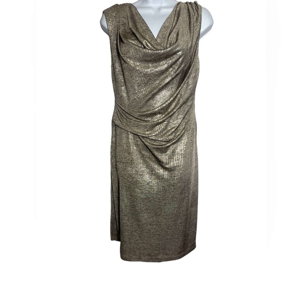 Connected Apparel dress size 8 stunning gold metallic evening dress 💛💛